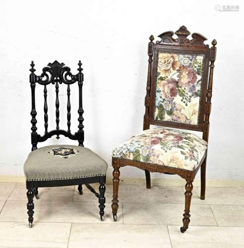 2 chairs, one of them around 1870, s