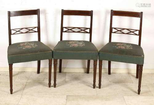 Set of three English chairs circa 19