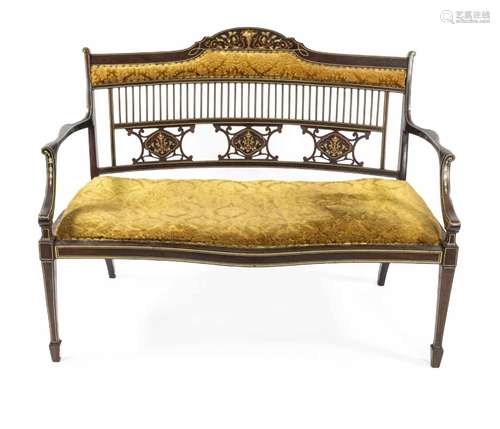 Elegant English bench, mahogany, inl