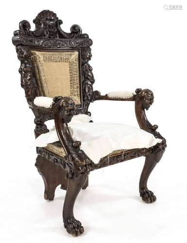 State armchair circa 1860, solid wal
