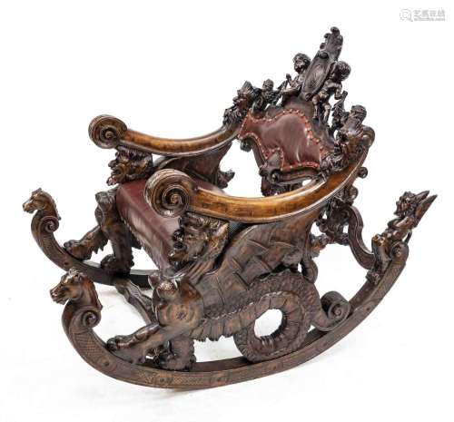 Historism rocking chair around 1880,