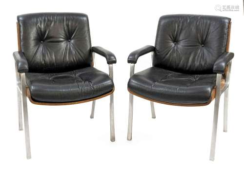 Two armchairs in the style of Charle