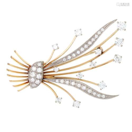 Brosche "Bouquet" mit Brillanten von zus. ca. 2 ct...