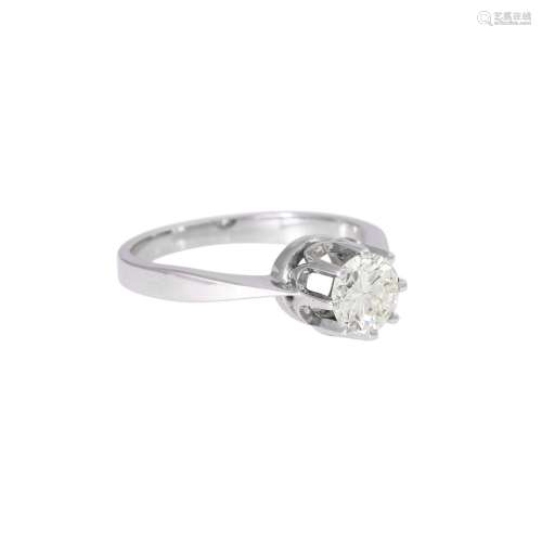 Solitärring mit Brillant von ca. 0,87 ct,