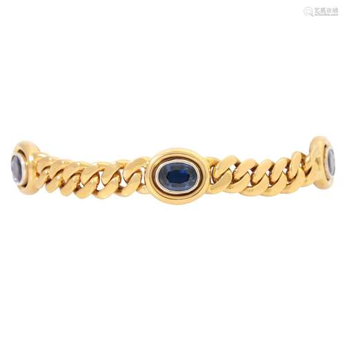 Armband mit 5 oval fac. Saphiren zus. ca. 4,94 ct,