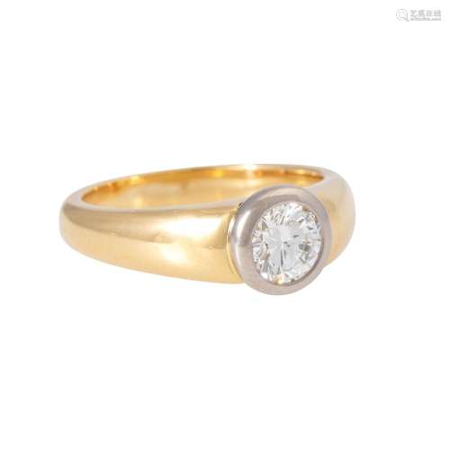 Solitärring mit Brillant von ca. 0,75 ct,