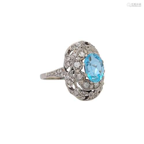 Ring mit feinem Aquamarin ca. 1,6 ct,