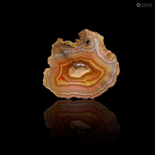 Laguna Agate Half Geode with Drusy Interior and "Shadow...