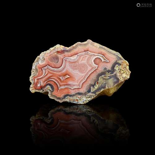 Small Laguna Agate Half Geode with Shadow Effect