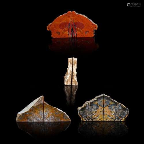 Four Pairs of Small Petrified Wood Bookends