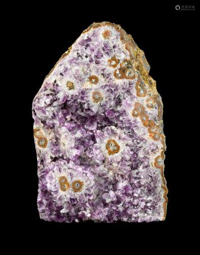 Amethyst Stalactites in Cross-section
