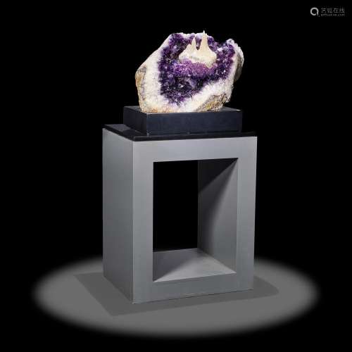 Museum-sized, Spectacular Calcite on Amethyst--"The Cat...