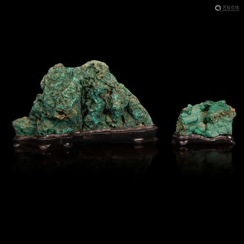 Two "Mountain Shape" Malachite Specimens