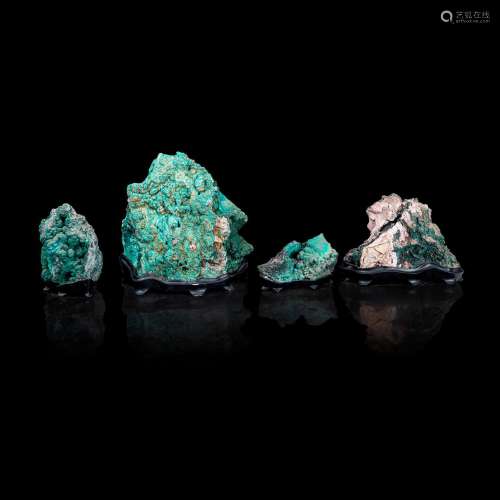 Four "Mountain-shaped" Malachites