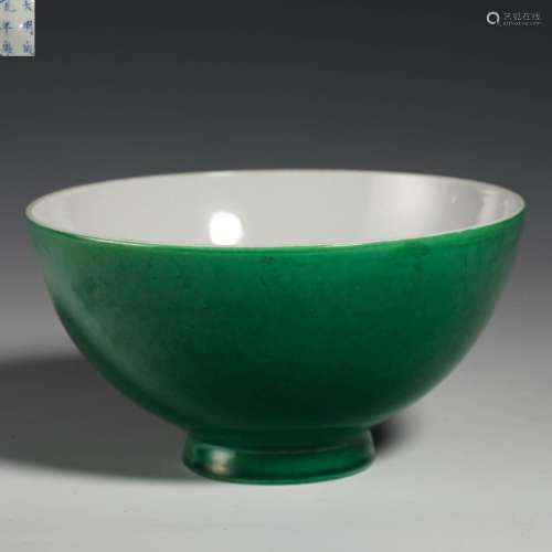 Green glazed bowl from Qing Dynasty