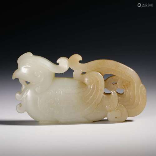 White jade mandarin duck ornaments from Qing Dynasty