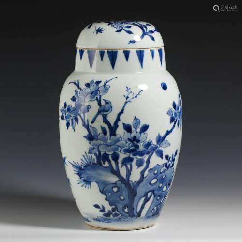 Ming Dynasty blue and white lotus seed jar