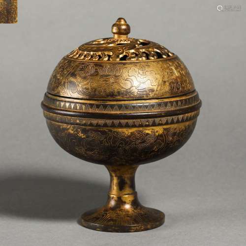Qing Dynasty bronze gilt aromatherapy