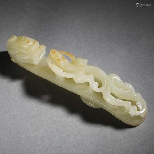 Qing Dynasty Hetian jade hook