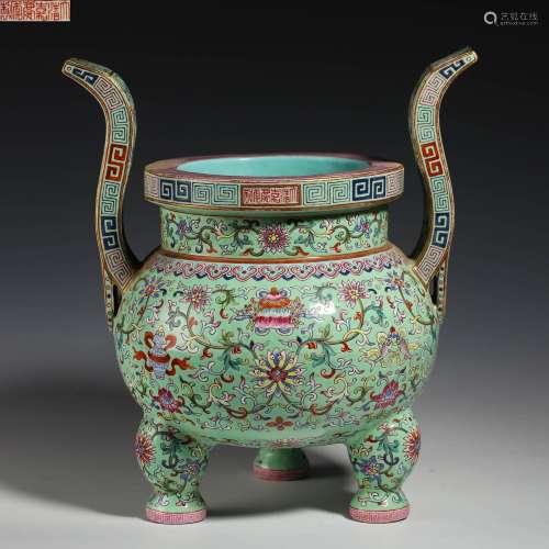 Pine and stone ground censer of Qing Dynasty