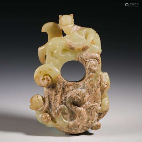 Ming Dynasty Hetian  chicken heart jade pendant