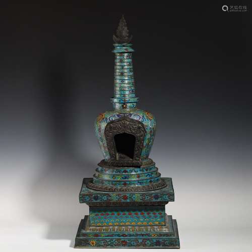 Cloisonne Pagoda from the Qing Dynasty