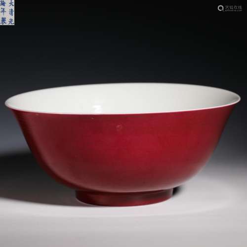Carmine red glaze bowl from Qing Dynasty