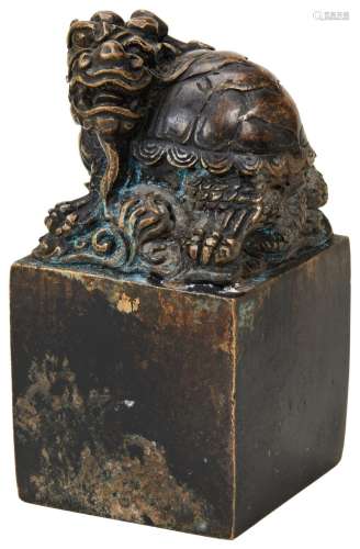 BRONZE SEAL LATE QING DYNASTY / REPUBLIC PERIOD the square s...