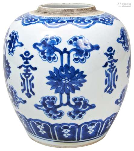 BLUE AND WHITE GINGER JAR KANGXI PERIOD (1662-1722) the balu...