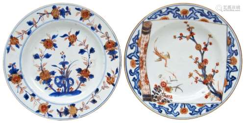 TWO CHINESE EXPORT IMARI DISHES QING DYNASTY, 18TH CENTURY o...