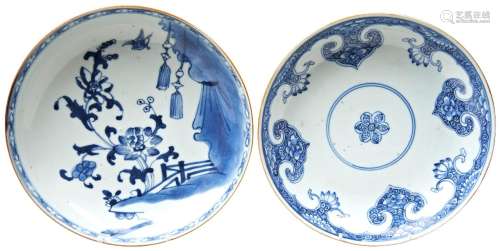 TWO BLUE AND WHITE DISHES QING DYNASTY, 18TH CENTURY one dec...