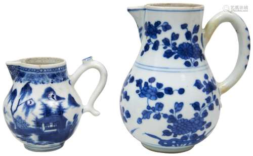 SMALL CHINESE EXPORT BLUE AND WHITE CREAM JUG QIANLONG PERIO...