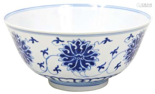 BLUE AND WHITE LOTUS BOWL GUANGXU SIX CHARACTER MARK AND OF ...