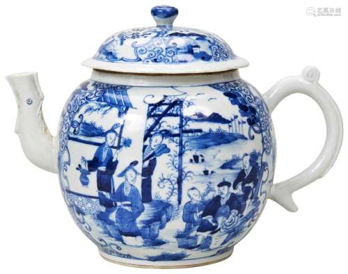 BLUE AND WHITE PUNCH POT QING DYNASTY, 18TH CENTURY the balu...