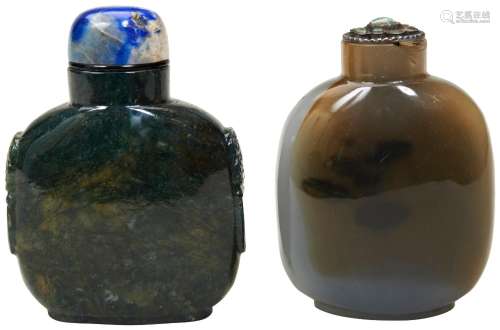 LARGE SPINACH JADE SNUFF BOTTLE QING DYNASTY, 19TH CENTURY w...