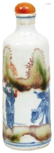 UNDERGLAZE-BLUE AND IRON-RED SNUFF BOTTLE QING DYNASTY, 18TH...