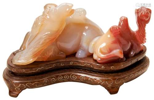 CARVED CARNELIAN AGATE CAMEL GROUP REPUBLIC PERIOD modelled ...
