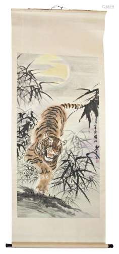 CHINESE SCHOOL (20TH CENTURY), signed and inscribed wild win...