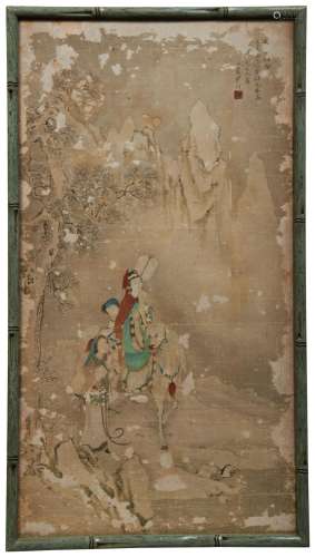 YIN QUAN (19TH CENTURY) FIGURES IN LANDSCAPES colour and ink...