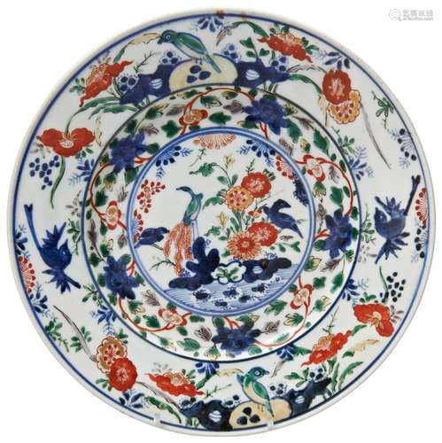 JAPANESE KAKIEMON DISH EDO PERIOD, 18TH CENTURY decorated in...