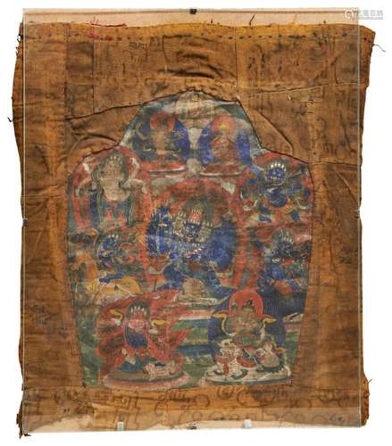 THANGKA DEPICTINGCHAKRASAMVARA TIBET, 19TH CENTURY distemper...