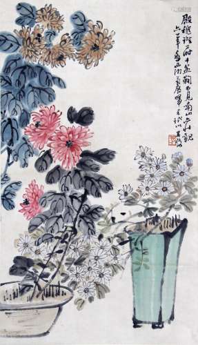 吴茀之 花卉 纸本 立轴