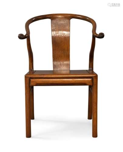 A Chinese rosewood horseshoe back armchair, quanyi, 20th cen...