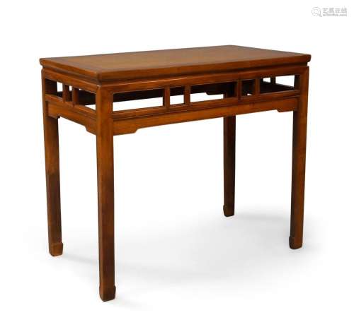 A Chinese rosewood table, 20th century, the top composed of ...