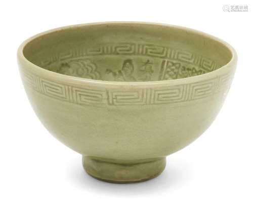 A rare Chinese Longquan celadon-glazed moulded 'Tale of the ...