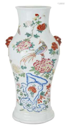 A large Chinese famille rose baluster vase, Qianlong period,...