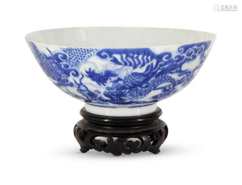A rare Chinese Bleu de Hue 'dragon and phoenix' bowl for the...