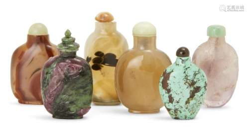 Six Chinese snuff bottles, 19th-early 20th century, comprisi...