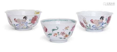 A pair of Chinese famille rose 'chicken cups', Yongzheng per...
