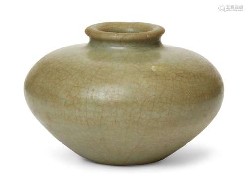 A Chinese stoneware celadon-glazed jarlet, Ming dynasty, of ...